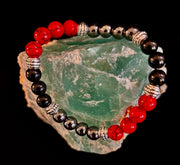 Natural Stone Beaded Bracelet – 8mm Retro Unisex Design for Large Wrists