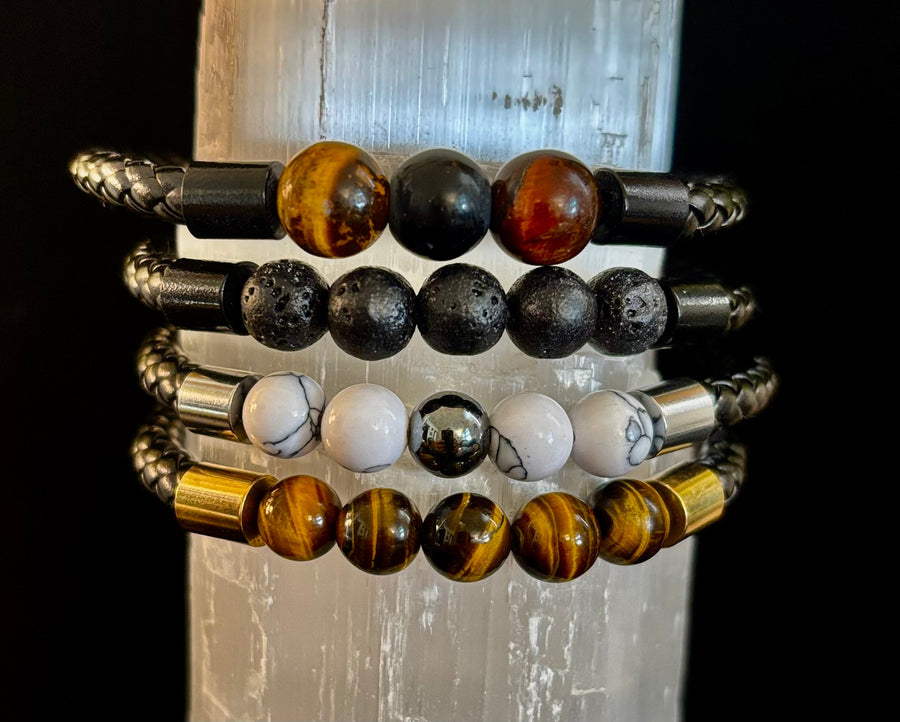 Magnetic Buckle Braided Bracelet – 4 Unique Styles - Medium Wrists