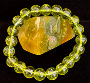 Green Peridot Healing Bracelet – 8mm or 10mm Beads for Abundance, Growth & Emotional Clarity
