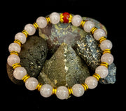 Love Surrounds You Bracelet – Rose Quartz & Banded Carnelian with Gold Accents