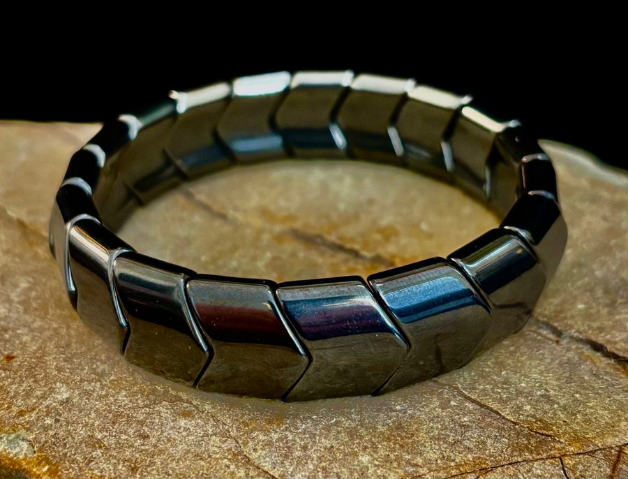 Steel Grounded Strength Bracelet | Natural Stone Beaded Jewelry (Medium–Large Wrists)