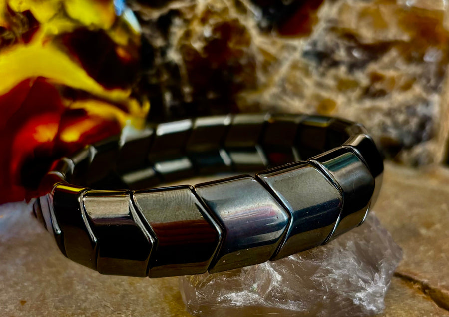 Steel Grounded Strength Bracelet | Natural Stone Beaded Jewelry (Medium–Large Wrists)