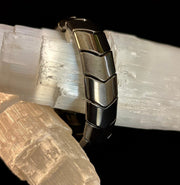Steel Grounded Strength Bracelet | Natural Stone Beaded Jewelry (Medium–Large Wrists)