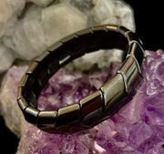 Steel Grounded Strength Bracelet | Natural Stone Beaded Jewelry (Medium–Large Wrists)