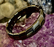 Steel Grounded Strength Bracelet | Natural Stone Beaded Jewelry (Medium–Large Wrists)