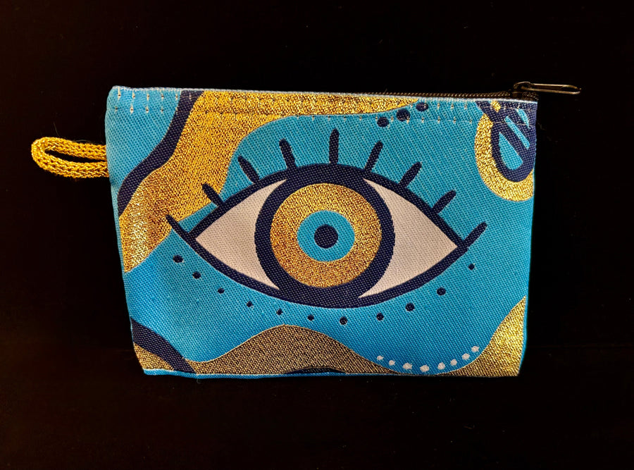 Handmade Turkish Evil Eye Coin Purse | 4x6 Fabric Pouch for Protection & Style
