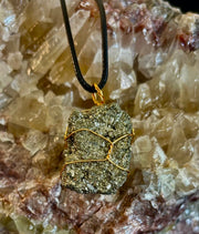 Handmade Pyrite Necklace – Genuine Crystal for Abundance & Strength