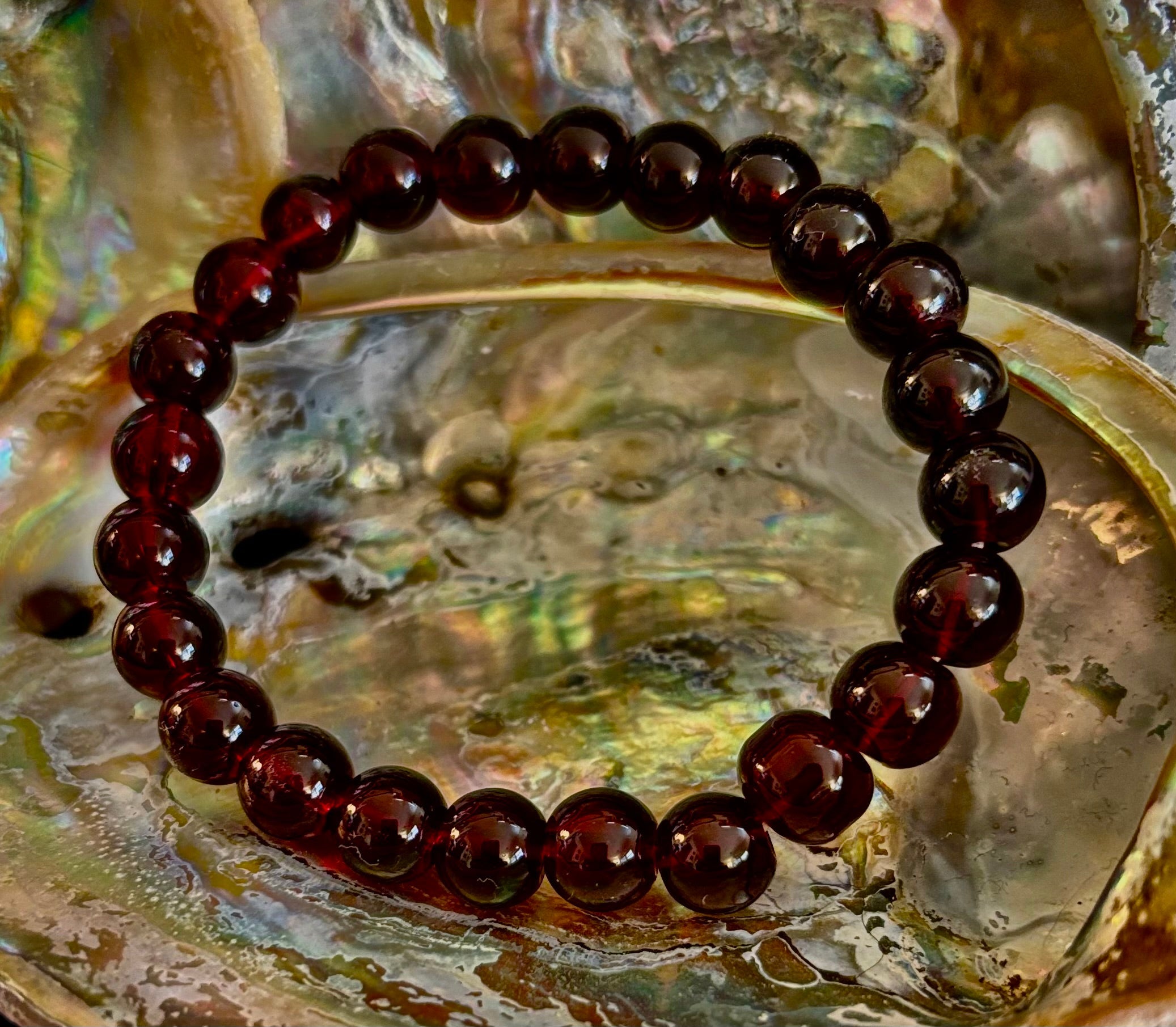 Garnet Wishing Bracelet – 8mm Beads for Passion, Protection & Manifestation