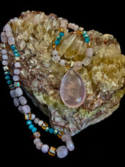 Blush Glow Harmony Necklace | Elegant Beaded Statement Jewelry