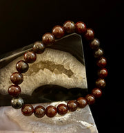 Bloodstone Strength Bracelet | 8mm Natural Energy Beads for Protection & Vitality (8” Large Fit)