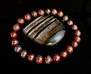 Bloodstone Strength Bracelet | 8mm Natural Energy Beads for Protection & Vitality (8” Large Fit)