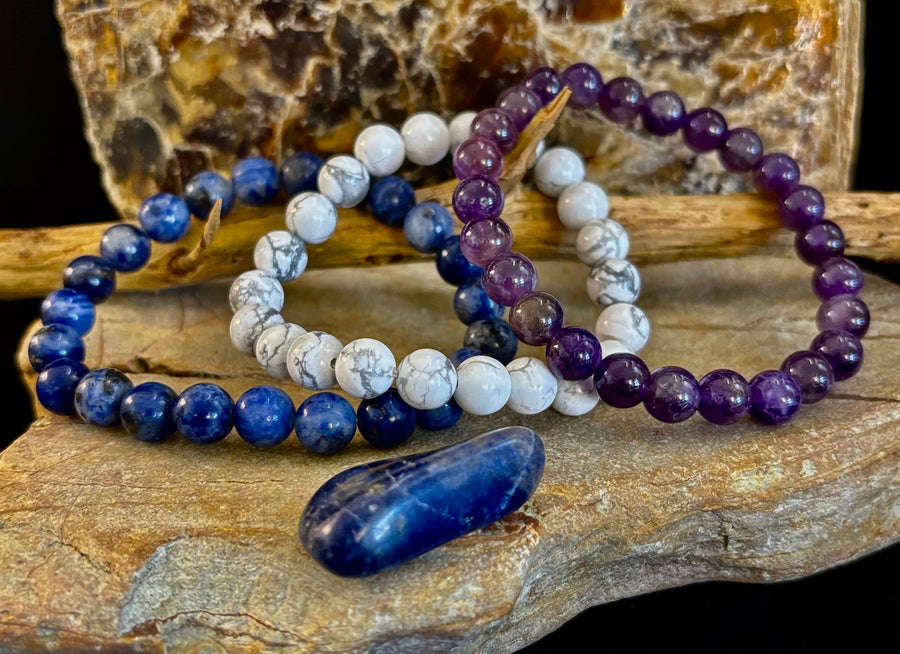 Intentions Bracelet Set – Serenity (Amethyst, Sodalite & Howlite)