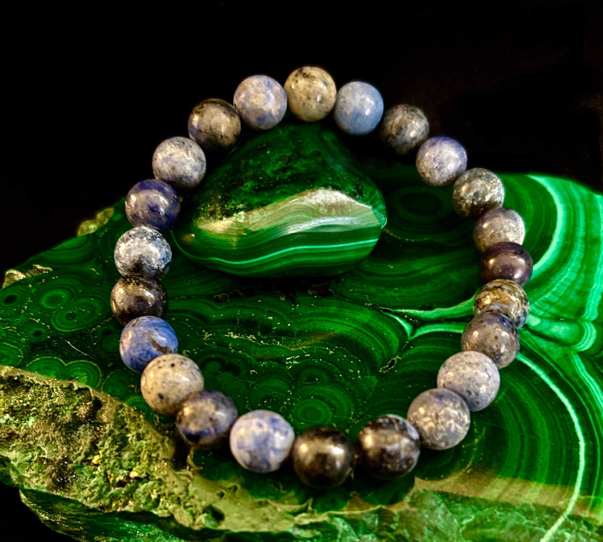 Dumortierite Natural Stone Bracelet | 8mm Blue Gemstone Beads for Focus & Inner Strength (Small to Medium Wrists)
