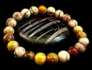 Peanut Jasper Natural Stone Bracelet | 8 mm Grounding Beads for Strength & Stability (Small to Medium Wrists)