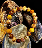 Peanut Jasper Natural Stone Bracelet | 8 mm Grounding Beads for Strength & Stability (Small to Medium Wrists)