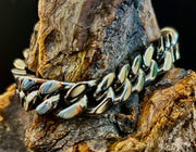 Gender-inclusive Titanium Steel Chain Bracelet – 22cm Cuban Link, Silver/Gold/Rainbow