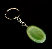 Natural Crystal Worry Stone Keychain – Amethyst, Clear Quartz, Obsidian, Tiger’s Eye, Green Aventurine & Rose Quartz (1.25”)