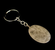 Natural Crystal Worry Stone Keychain – Amethyst, Clear Quartz, Obsidian, Tiger’s Eye, Green Aventurine & Rose Quartz (1.25”)