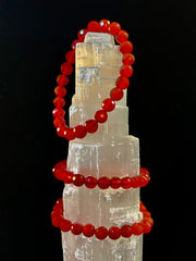 Red Agate Polyhedral Power Bracelet – Strength, Grounding & Vitality (8mm, Small–Medium Wrist)
