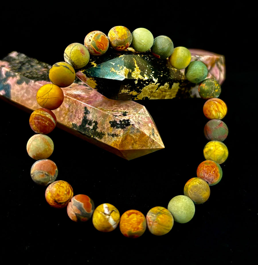 Picasso Stone (Picasso Jasper) Reiki-Infused Creativity & Grounding Bracelet