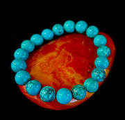 Dark Blue Green Turquoise Reiki-Infused Protection Bracelet (Medium Wrists)
