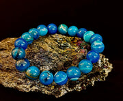 Blue Striped Agate Reiki-Infused Healing & Calm Bracelet (Medium Wrists)