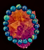 Blue Striped Agate Reiki-Infused Healing & Calm Bracelet (Medium Wrists)