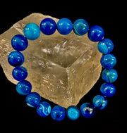 Blue Striped Agate Reiki-Infused Healing & Calm Bracelet (Medium Wrists)
