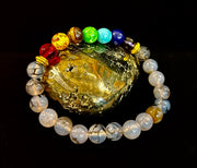 Dragon Vein Agate 7-Chakra Balance Bracelet – Protection, Strength & Energy Flow