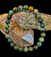African Turquoise 8mm Reiki-Infused Growth & Manifestation Bracelet (Medium-Large Wrists)
