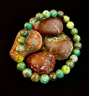 African Turquoise 8mm Reiki-Infused Growth & Manifestation Bracelet (Medium-Large Wrists)