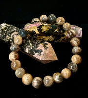 Black Moonstone 8mm Reiki-Infused Intuition & Manifestation Bracelet (Medium-Large Wrists)