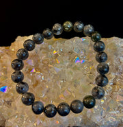 Larvikite 8mm Reiki-Infused Protection & Manifestation Bracelet (Medium-Large Wrists)