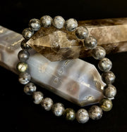 Larvikite 8mm Reiki-Infused Protection & Manifestation Bracelet (Medium-Large Wrists)