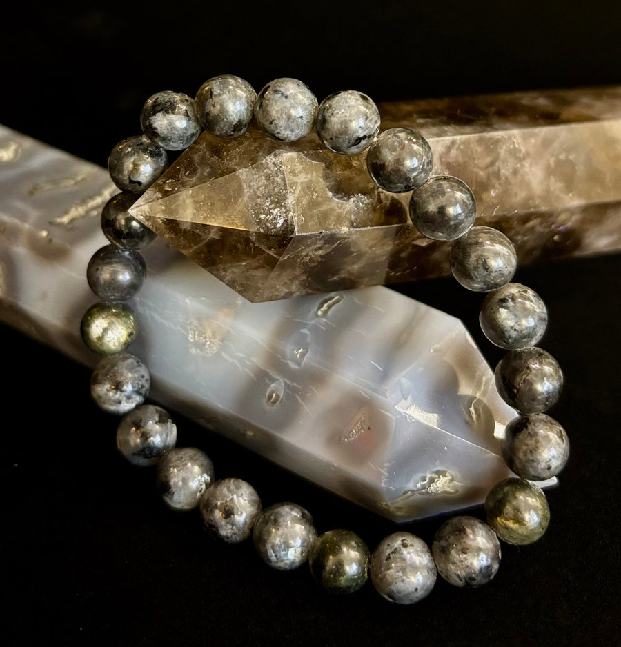 Larvikite 8mm Reiki-Infused Protection & Manifestation Bracelet (Medium-Large Wrists)