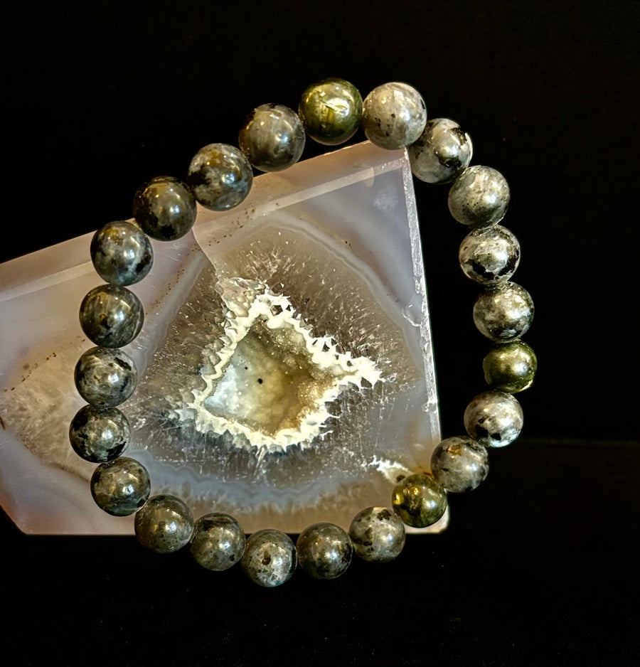 Larvikite 8mm Reiki-Infused Protection & Manifestation Bracelet (Medium-Large Wrists)