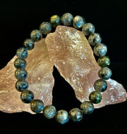Larvikite 8mm Reiki-Infused Protection & Manifestation Bracelet (Medium-Large Wrists)