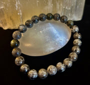 Larvikite 8mm Reiki-Infused Protection & Manifestation Bracelet (Medium-Large Wrists)