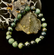 Kambaba Jasper 8mm Reiki-Infused Peace & Manifestation Bracelet (Medium-Large Wrists)