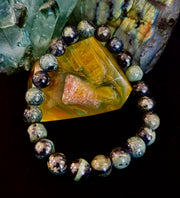 Kambaba Jasper 8mm Reiki-Infused Peace & Manifestation Bracelet (Medium-Large Wrists)
