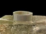 Unisex Stainless Steel Mesh Ring – Flexible, Modern Band in Black, Rose Gold & Silver Tones