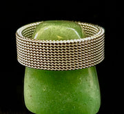 Unisex Stainless Steel Mesh Ring – Flexible, Modern Band in Black, Rose Gold & Silver Tones