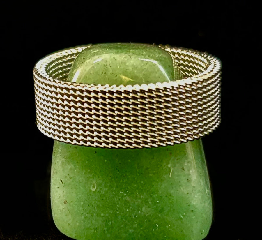 Unisex Stainless Steel Mesh Ring – Flexible, Modern Band in Black, Rose Gold & Silver Tones