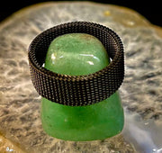 Unisex Stainless Steel Mesh Ring – Flexible, Modern Band in Black, Rose Gold & Silver Tones