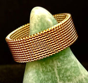 Unisex Stainless Steel Mesh Ring – Flexible, Modern Band in Black, Rose Gold & Silver Tones