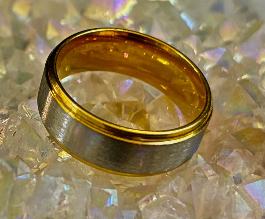 Affordable Wedding Band – Stainless Steel & Titanium Ring (Gold or Rose Gold)
