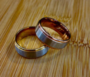 Affordable Wedding Band – Stainless Steel & Titanium Ring (Gold or Rose Gold)