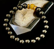Men’s Lava Rock & Black Stone Bracelet – Natural Blue, Gray or Brown Accent Stones | Medium–Large Wrist