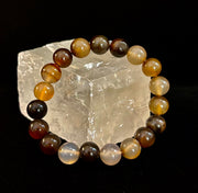 Coffee Striped Agate Energy Bracelet – Reiki Infused | 8mm or 10mm (Medium Wrists)