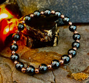 Men’s Copper & Hematite Bracelet – Grounding, Strength & Energy Balance (Large Wrists)